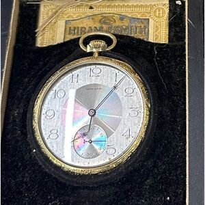 14k Howard Pocket Watch in the original box with papers.  Manual wind movement